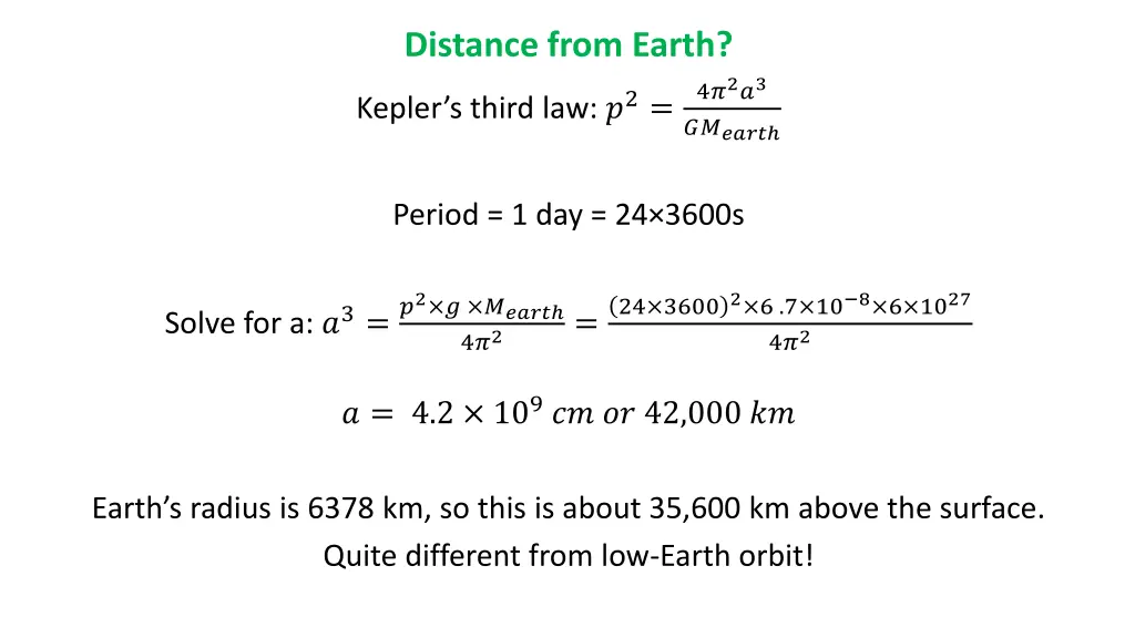 distance from earth