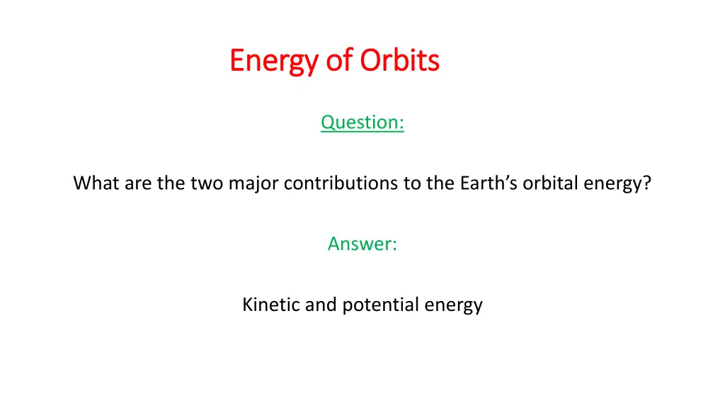 energy of orbits energy of orbits 1