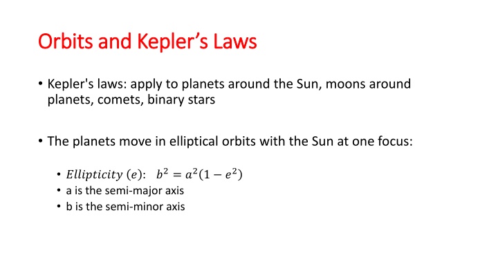 orbits and kepler s laws orbits and kepler s laws