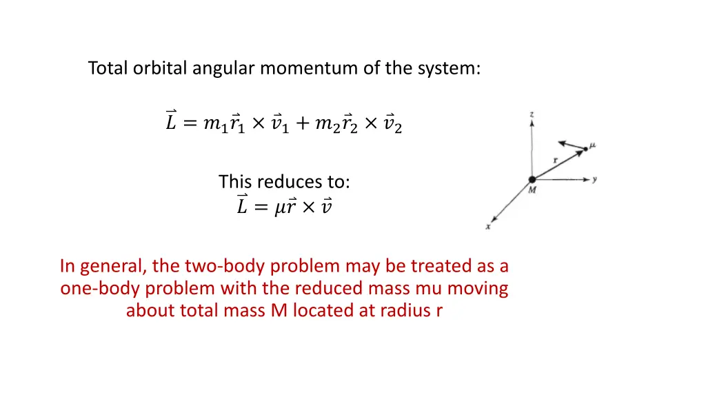 total orbital angular momentum of the system