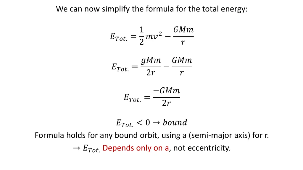 we can now simplify the formula for the total