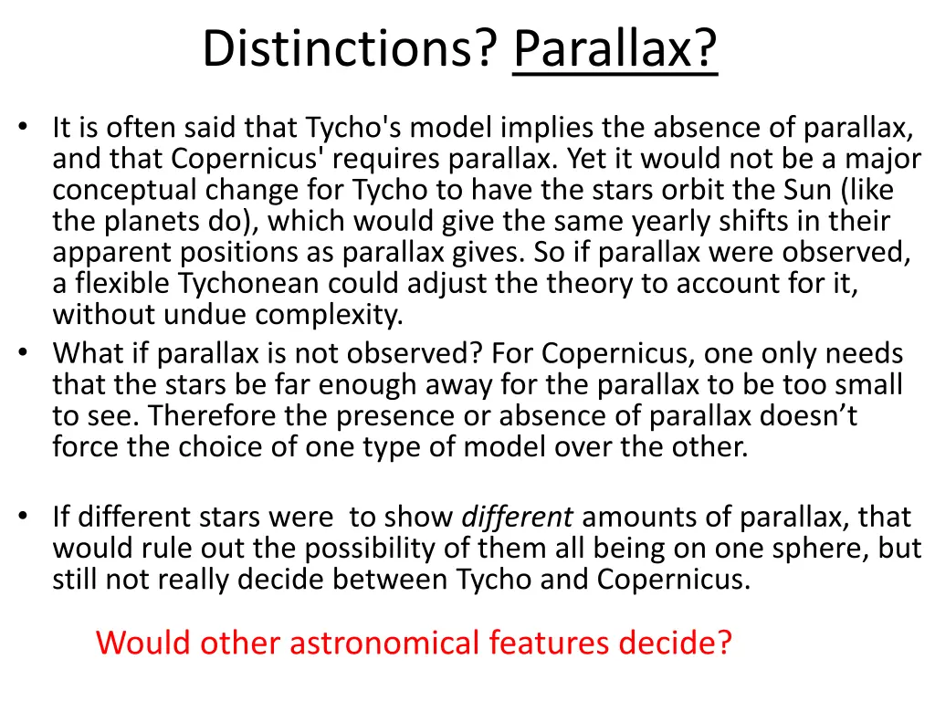 distinctions parallax