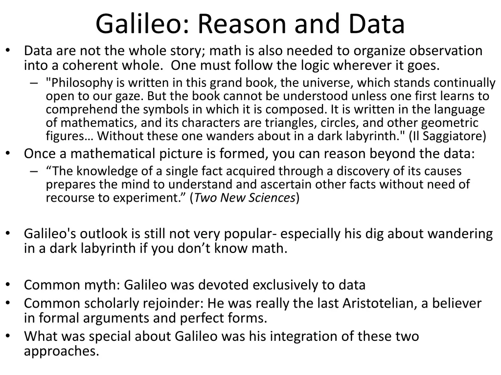 galileo reason and data data are not the whole