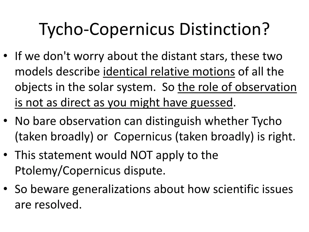 tycho copernicus distinction