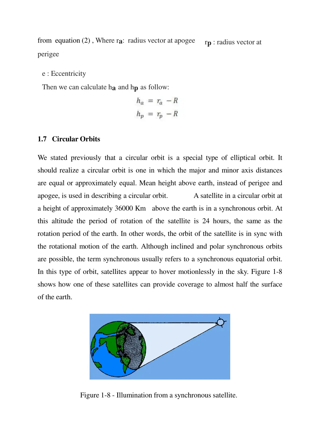 from equation 2 where r a radius vector at apogee