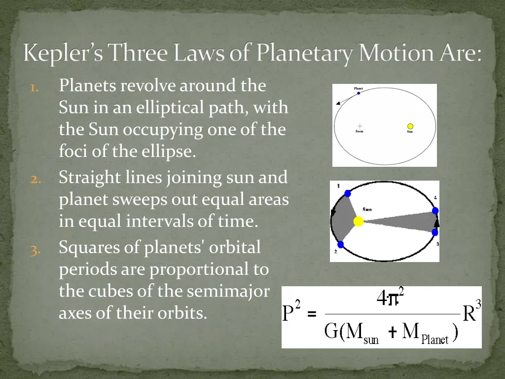 kepler s three laws of planetary motion are