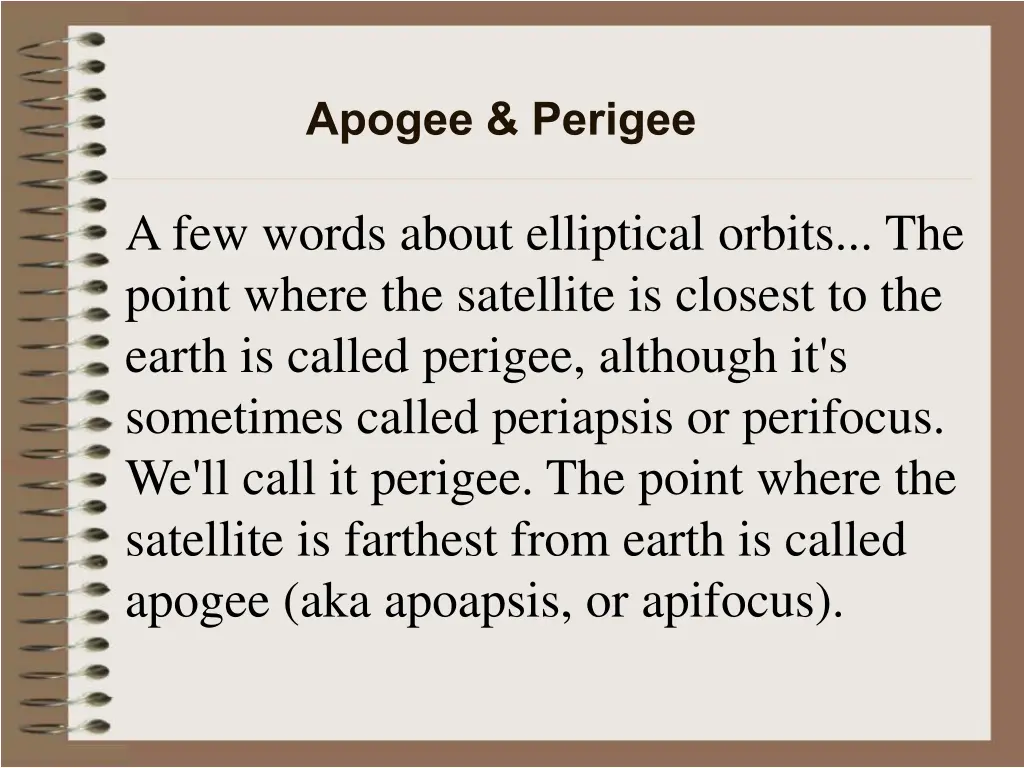 apogee perigee