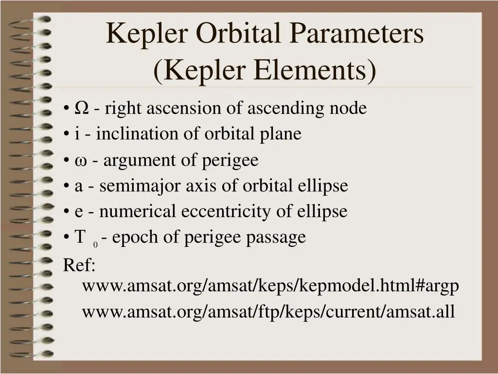 kepler orbital parameters kepler elements