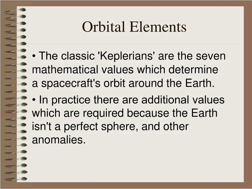 orbital elements