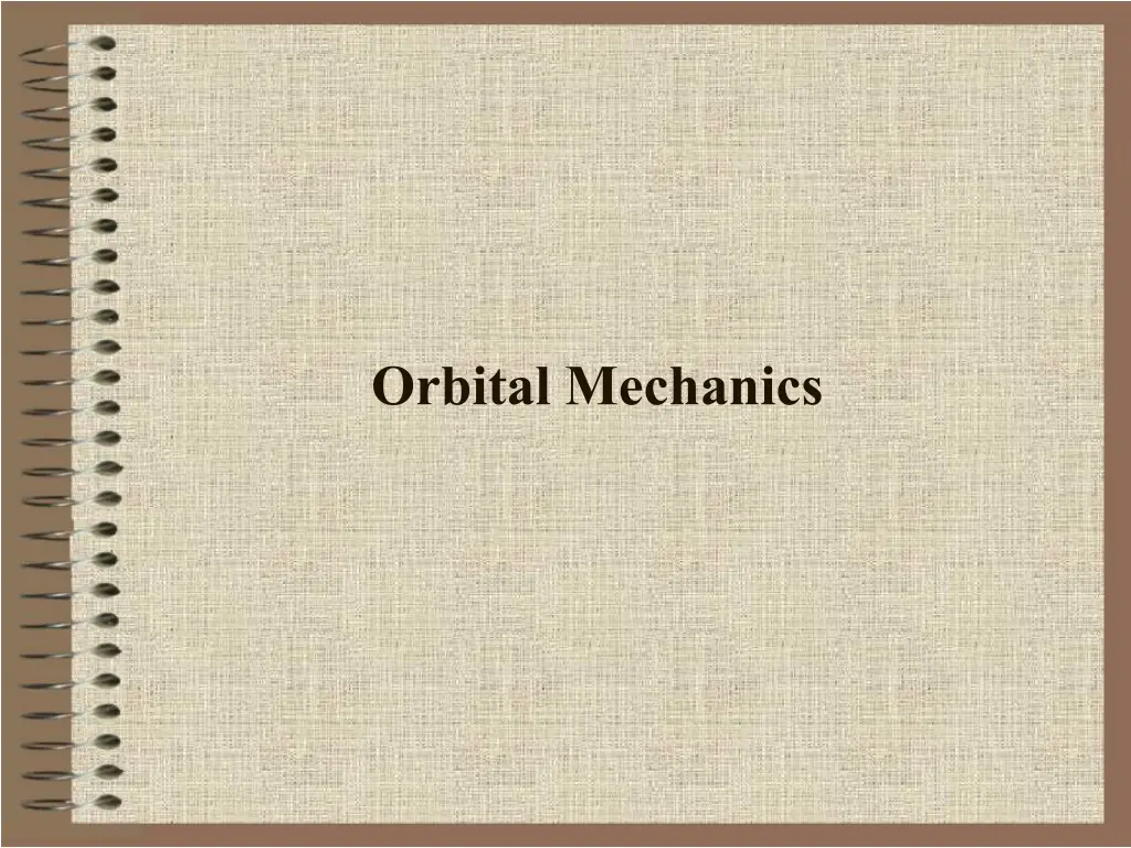 orbital mechanics