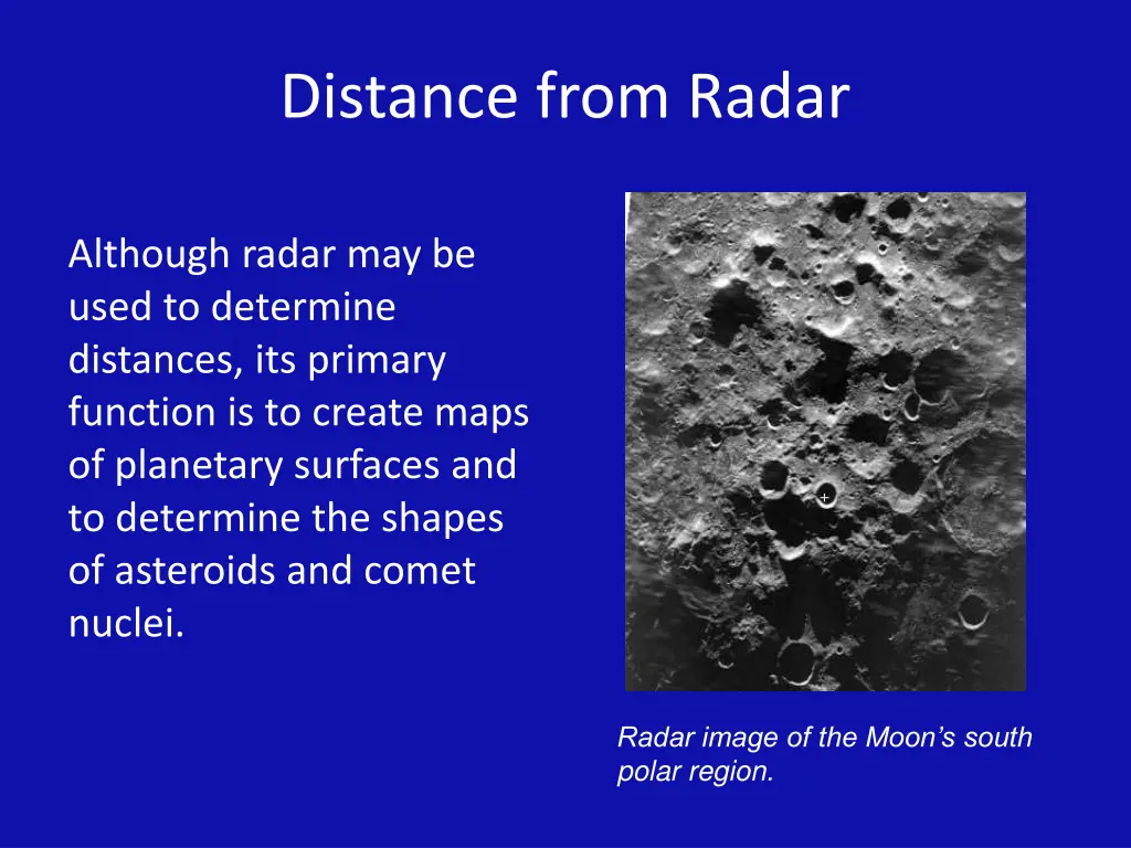 distance from radar 1