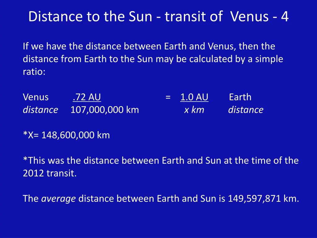 distance to the sun transit of venus 4