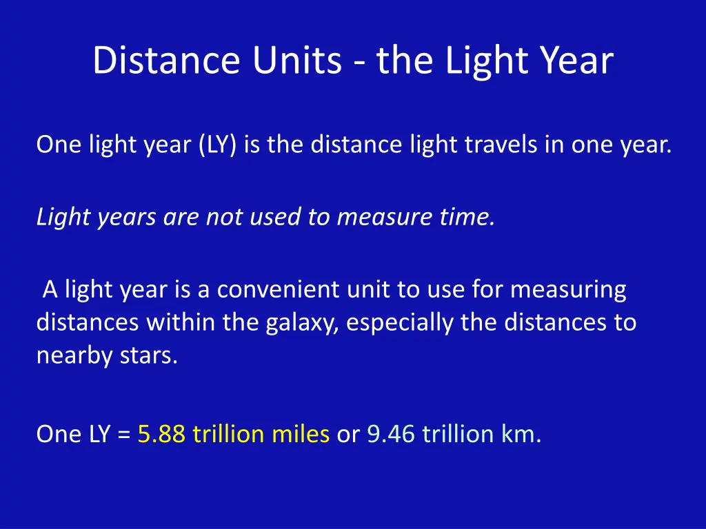 distance units the light year