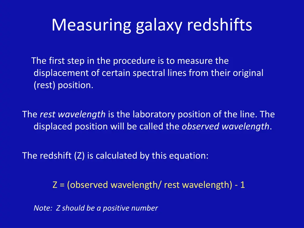 measuring galaxy redshifts