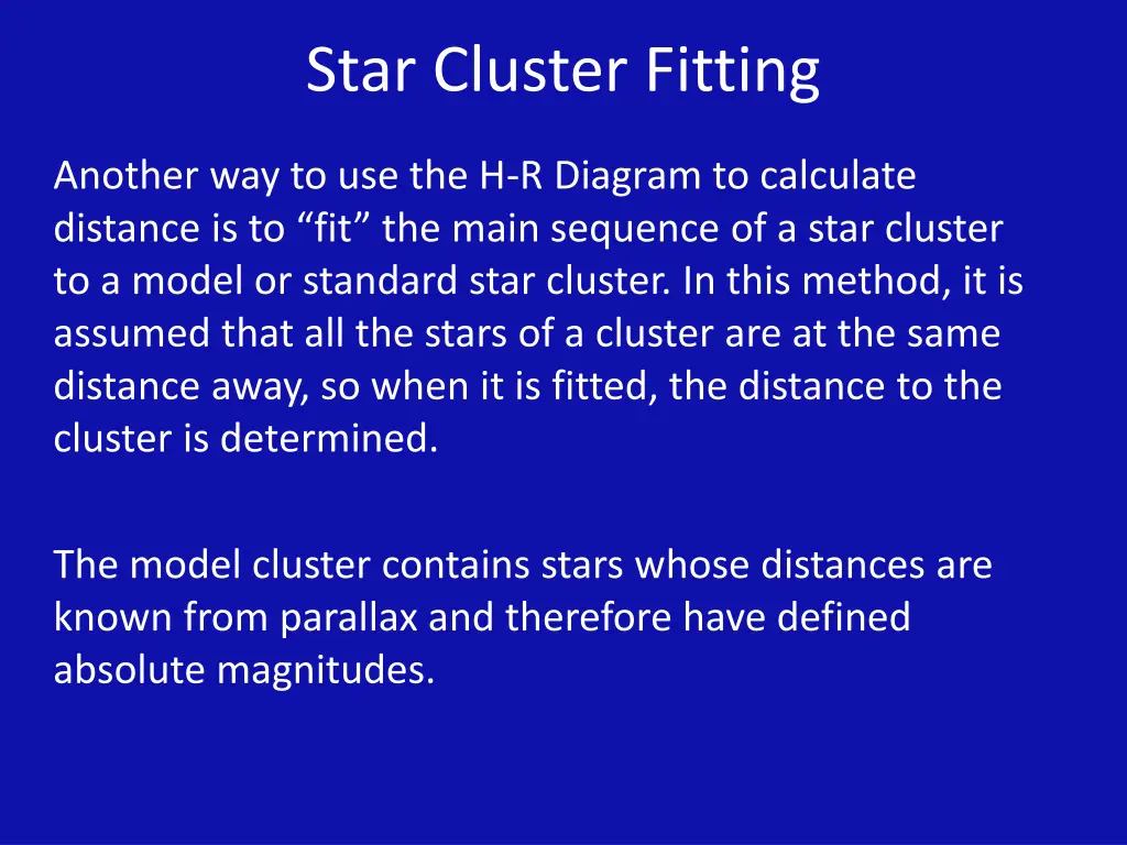 star cluster fitting