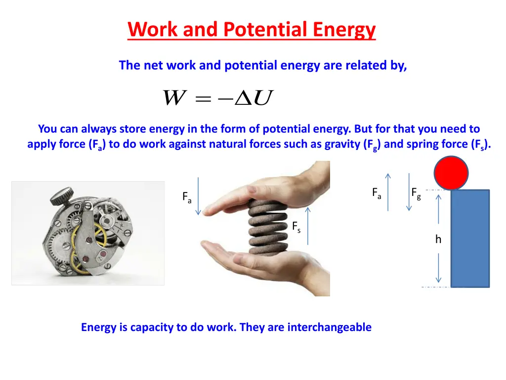 work and potential energy