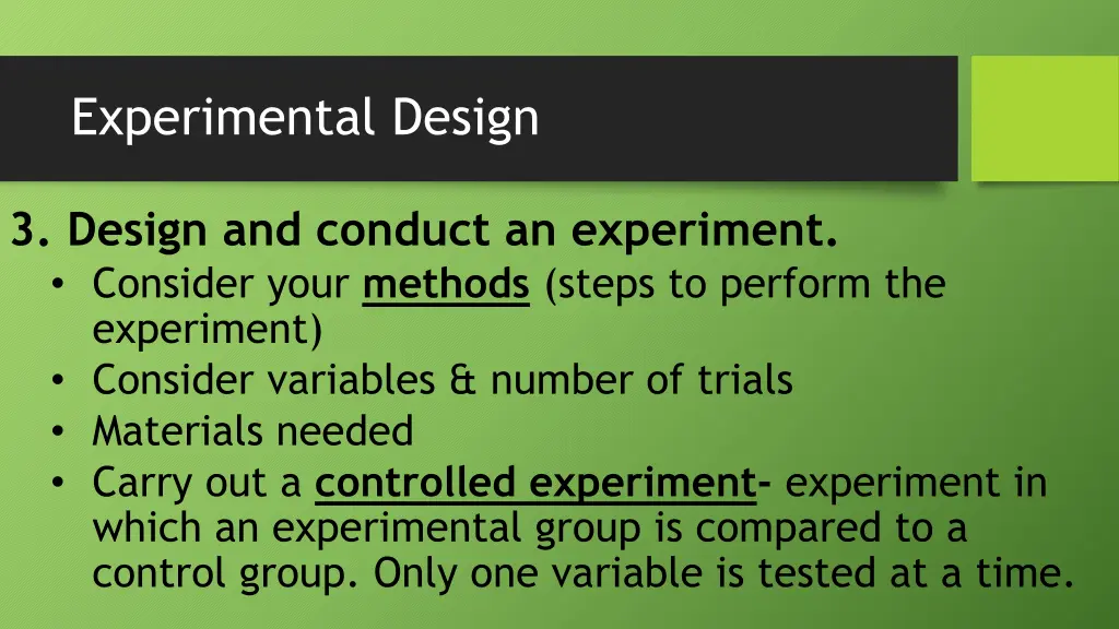 experimental design