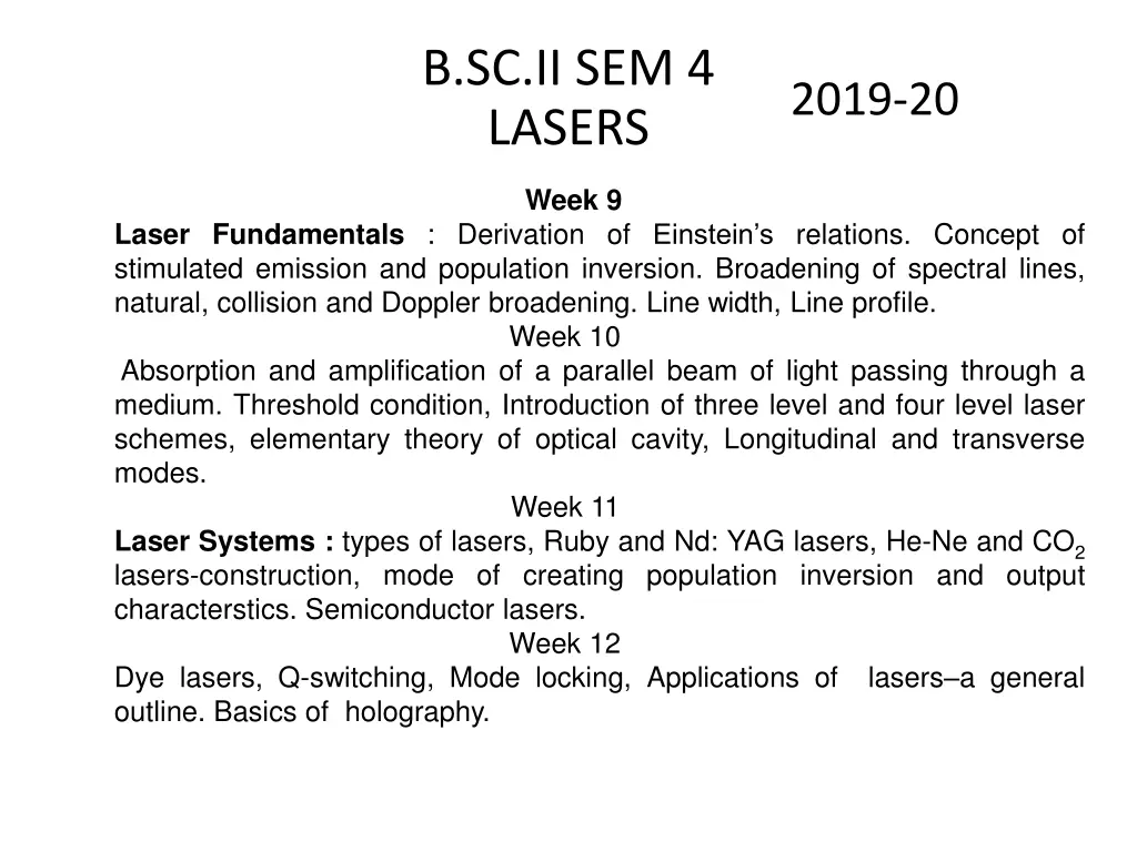 b sc ii sem 4 lasers