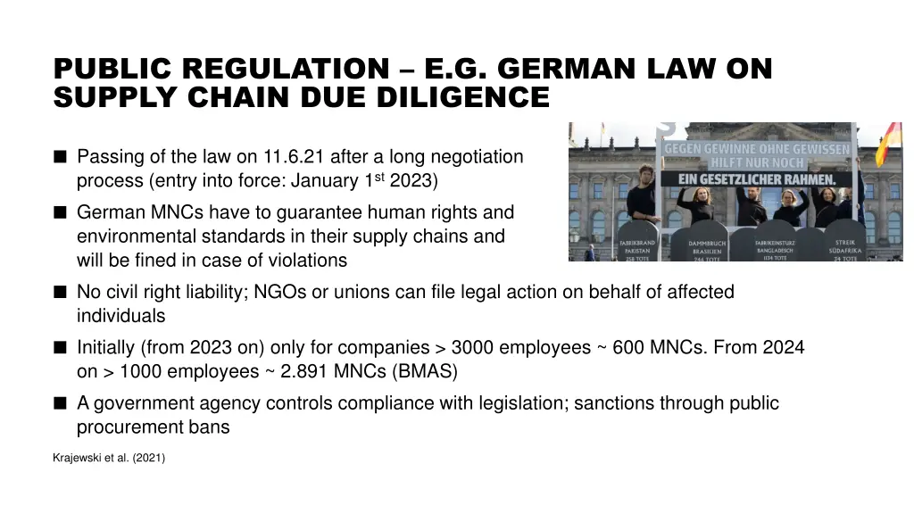 public regulation e g german law on supply chain