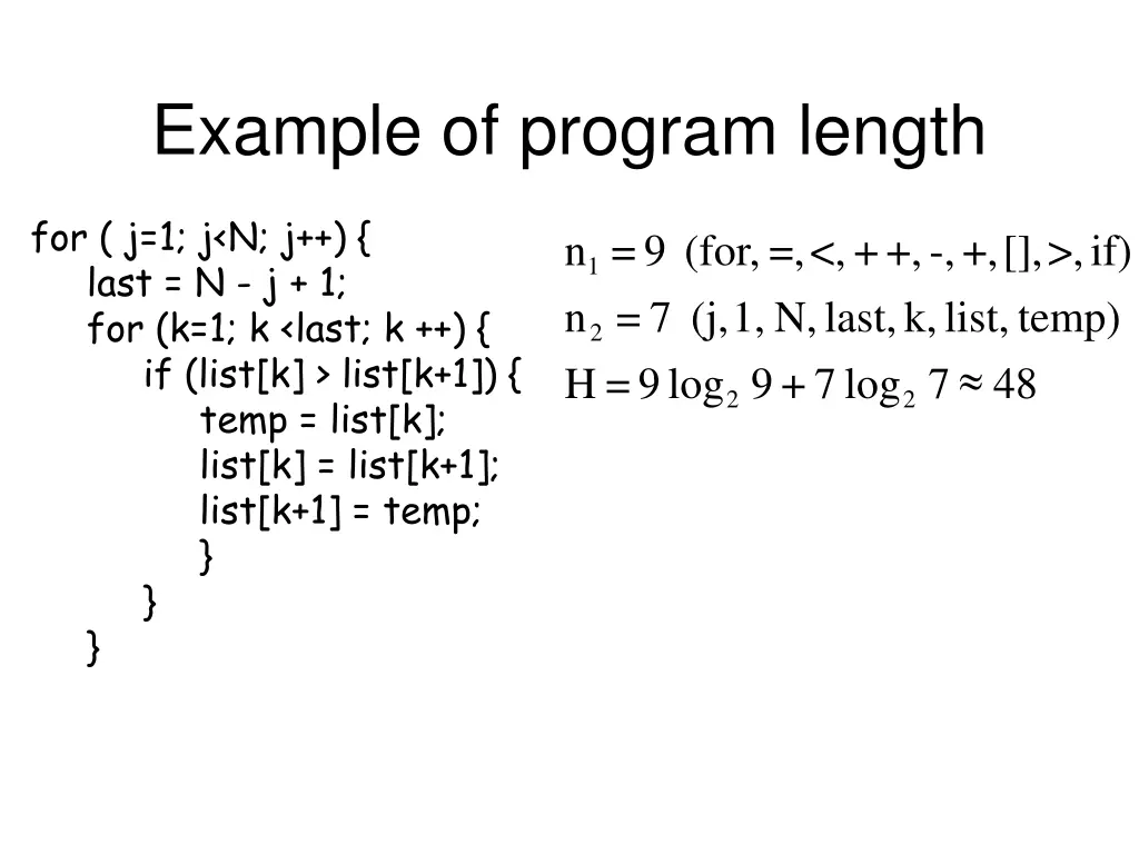 example of program length 1