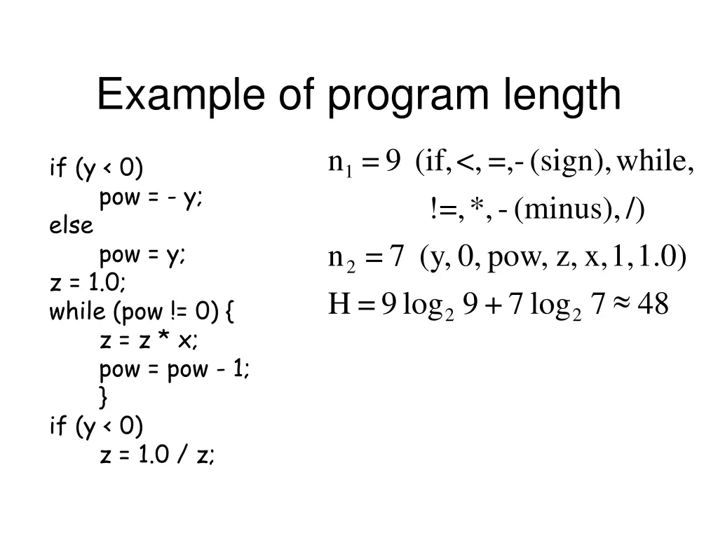 example of program length