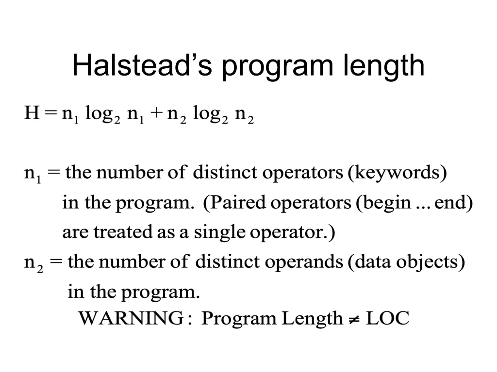 halstead s program length