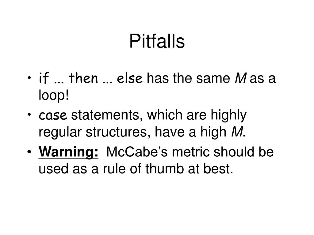 pitfalls