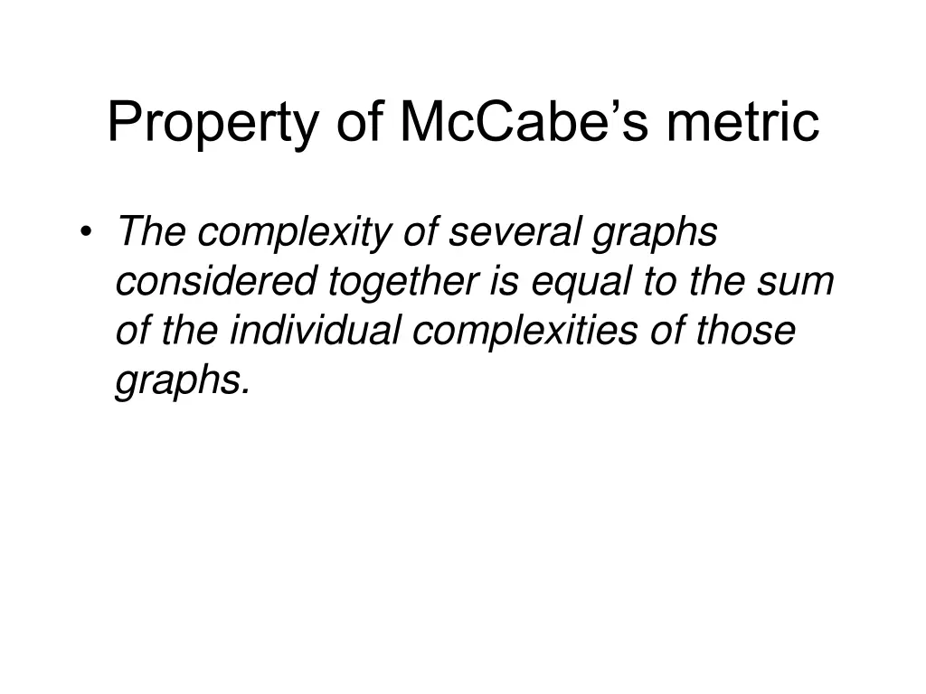 property of mccabe s metric