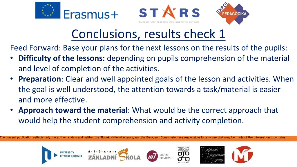 conclusions results check 1 feed forward base