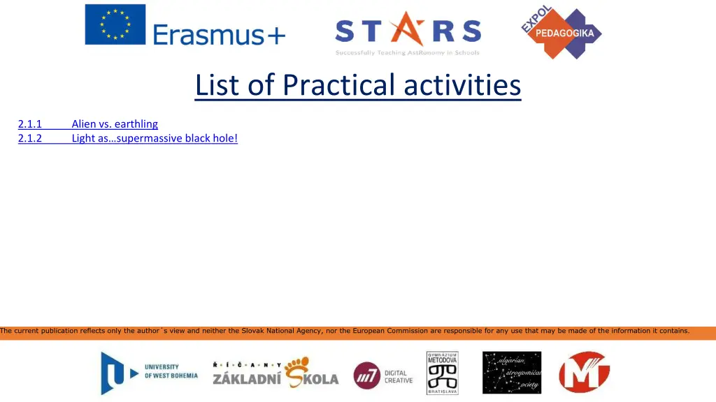 list of practical activities