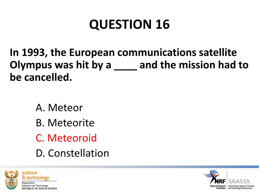 question 16