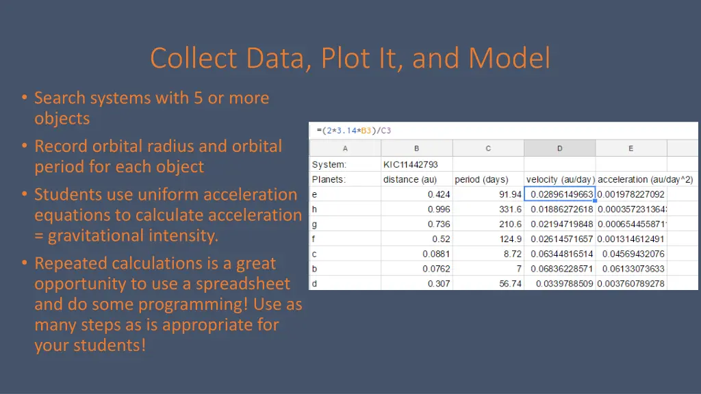 collect data plot it and model 1