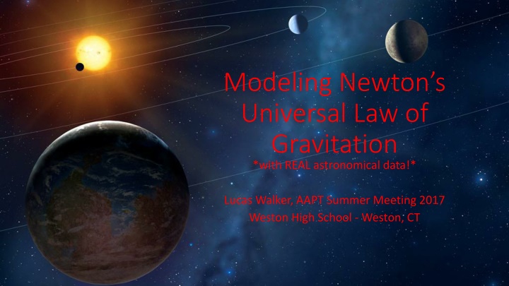 modeling newton s universal law of gravitation