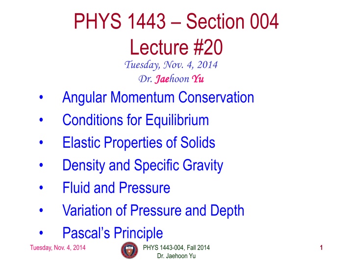 phys 1443 section 004 lecture 20 tuesday