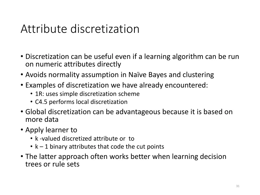 attribute discretization