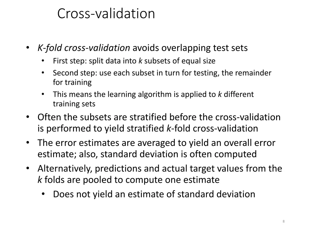 cross validation