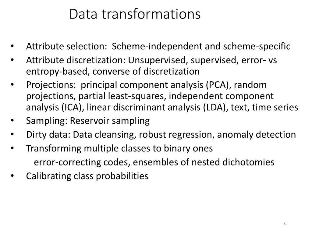 data transformations