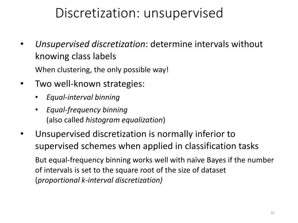 discretization unsupervised