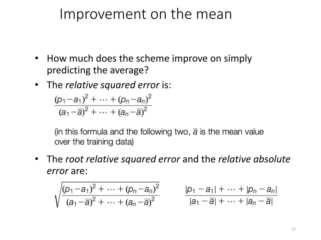 improvement on the mean