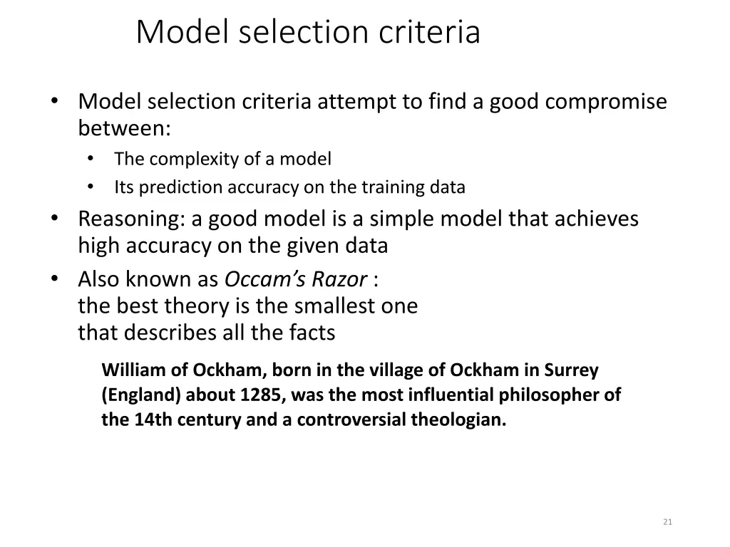 model selection criteria