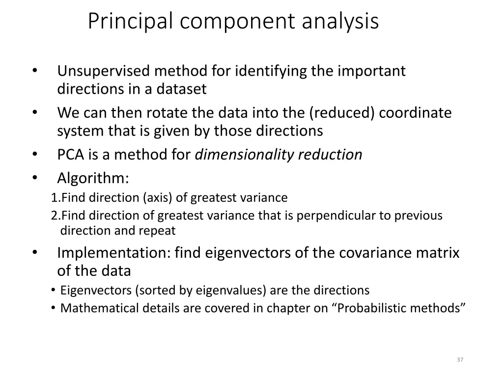 principal component analysis