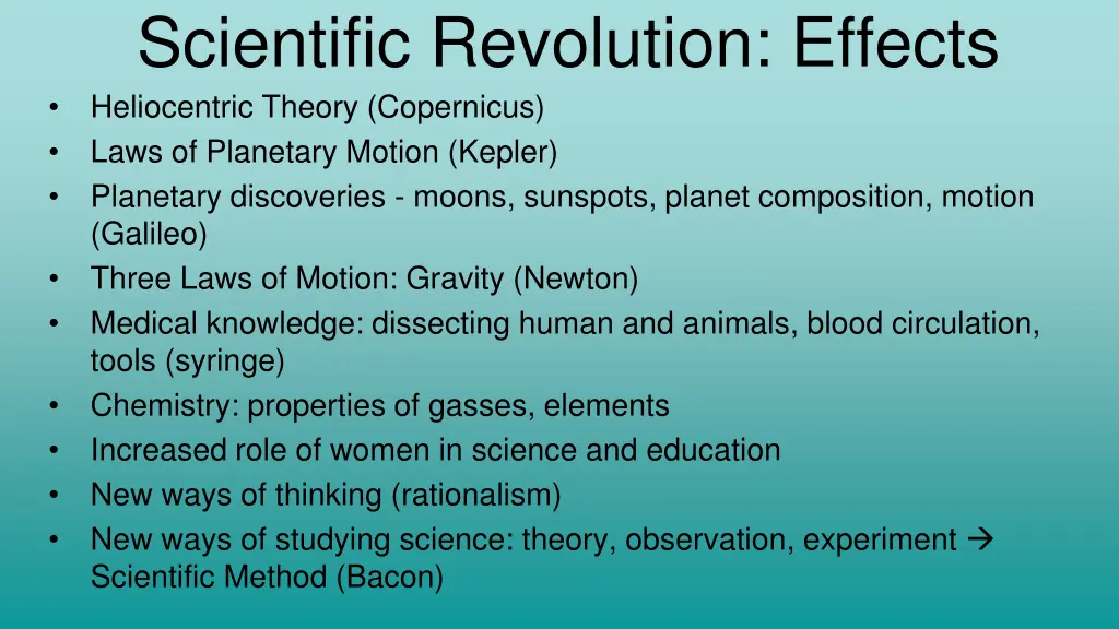 scientific revolution effects heliocentric theory