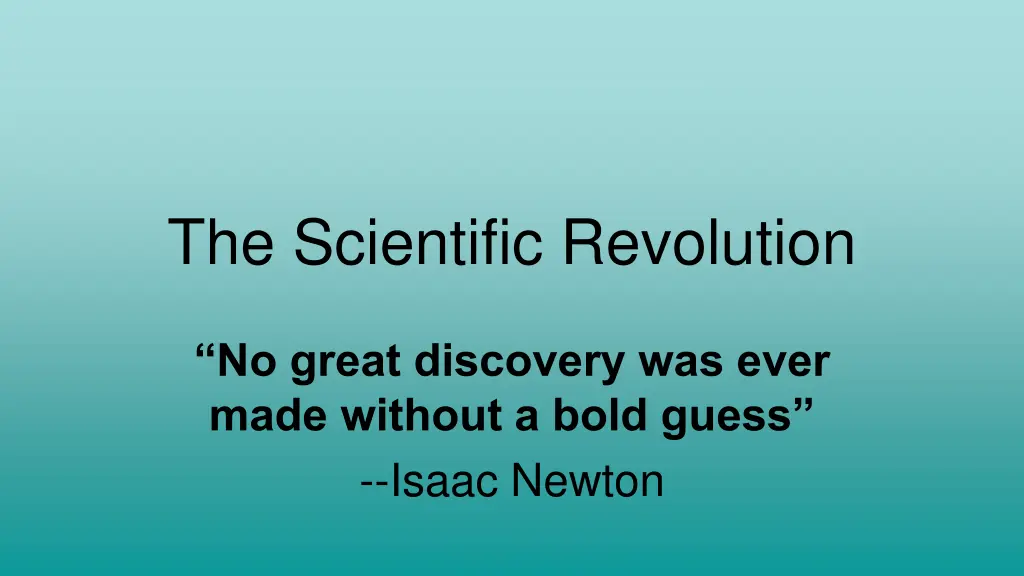 the scientific revolution