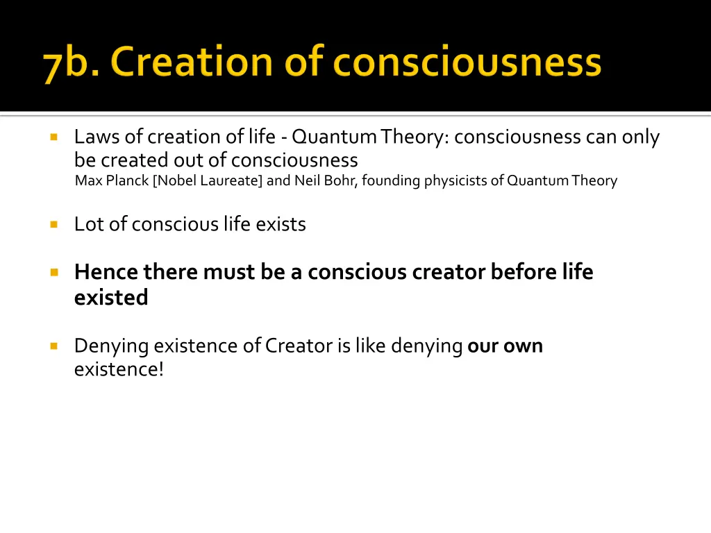 laws of creation of life quantum theory