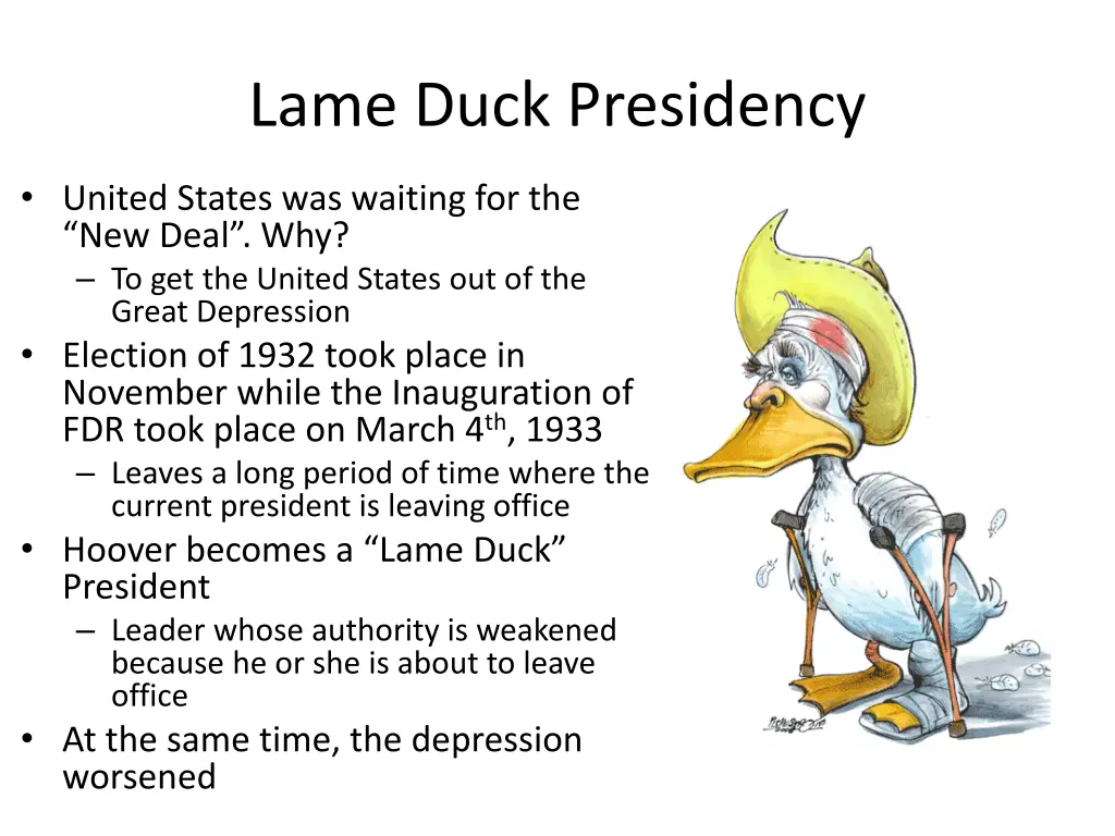 lame duck presidency