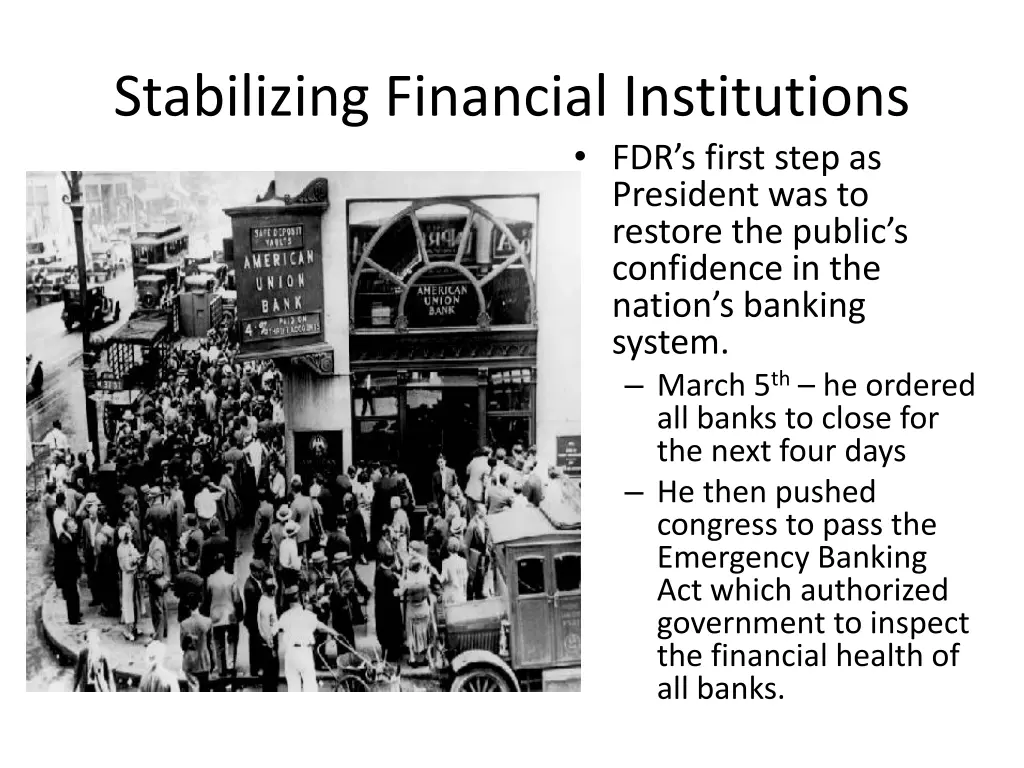 stabilizing financial institutions