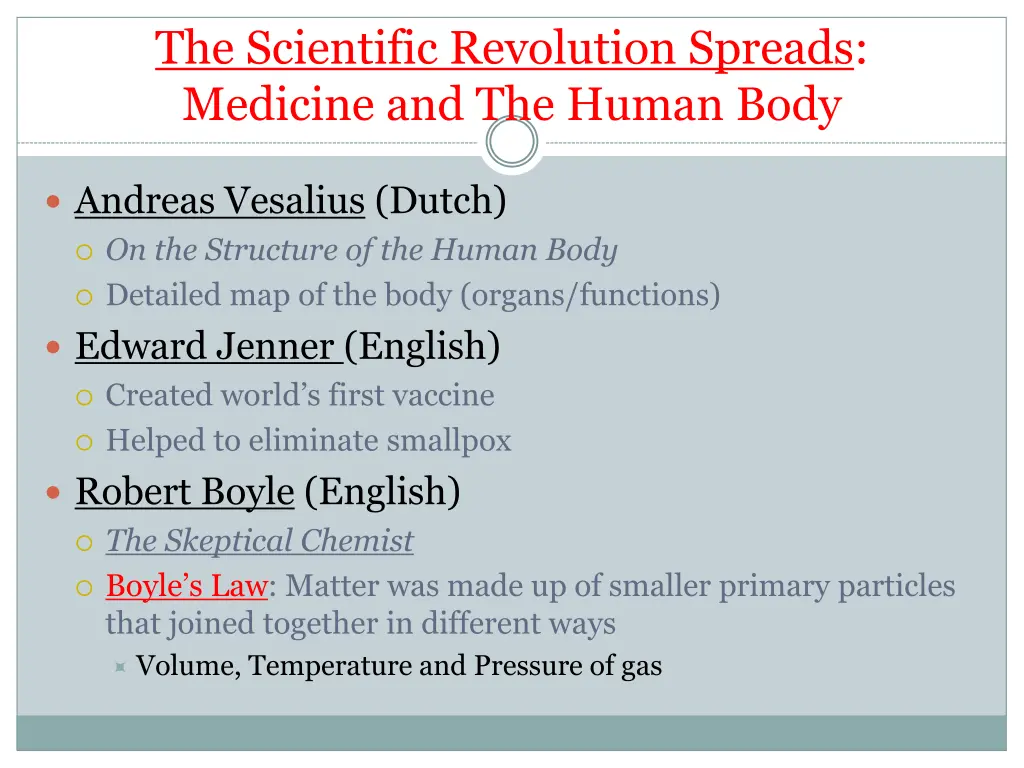 the scientific revolution spreads medicine 1