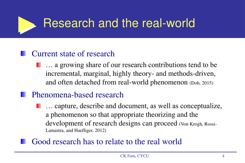 research and the real world