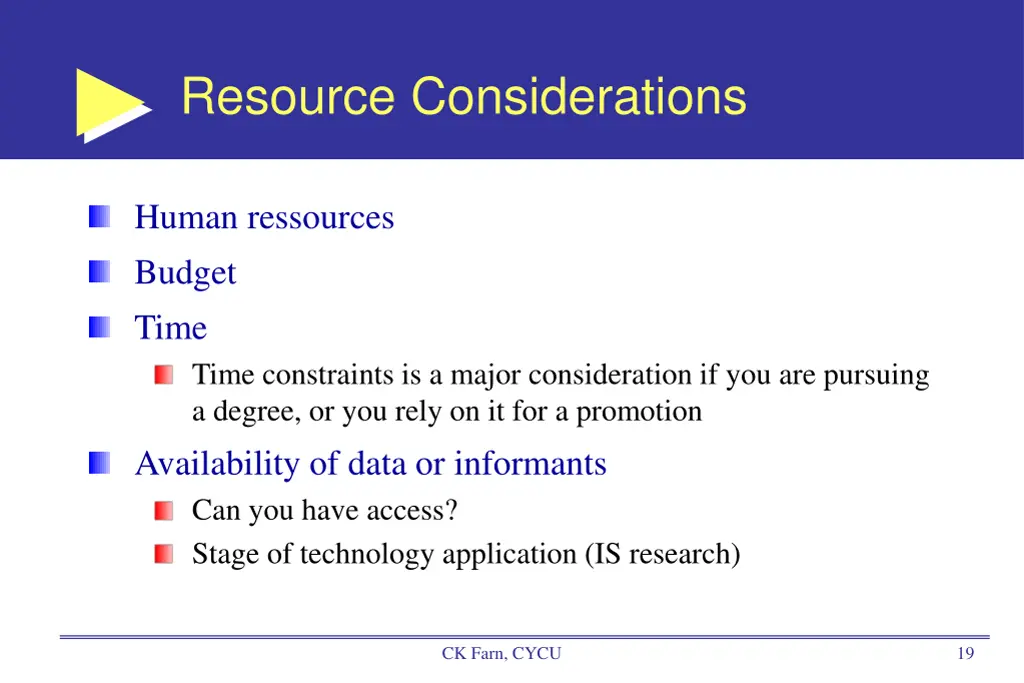 resource considerations