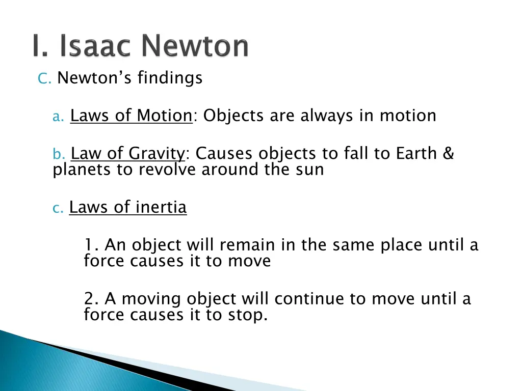 c newton s findings